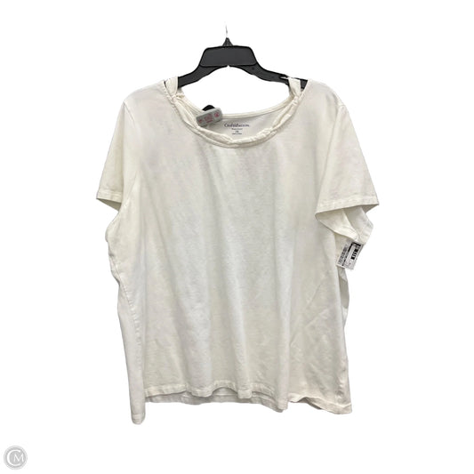 Top Short Sleeve By Croft And Barrow In White, Size: 3x