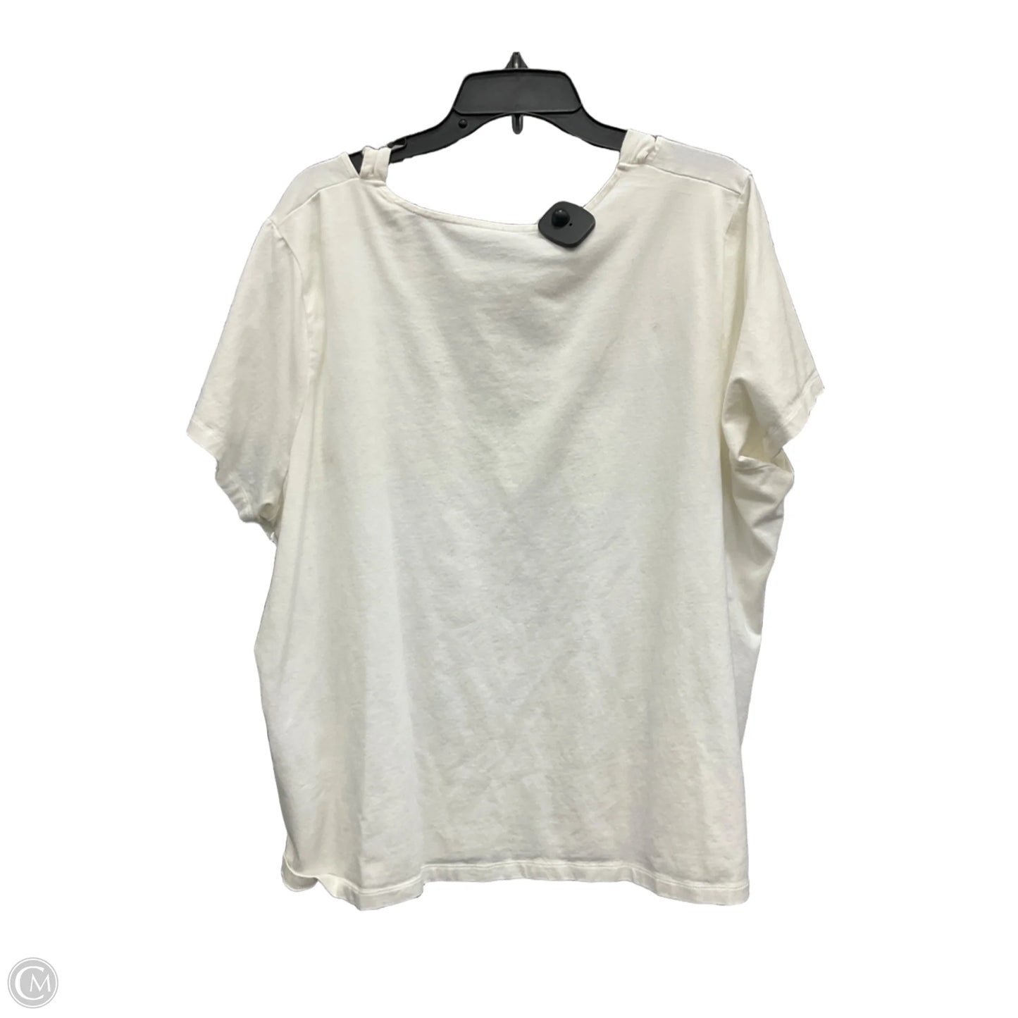 Top Short Sleeve By Croft And Barrow In White, Size: 3x