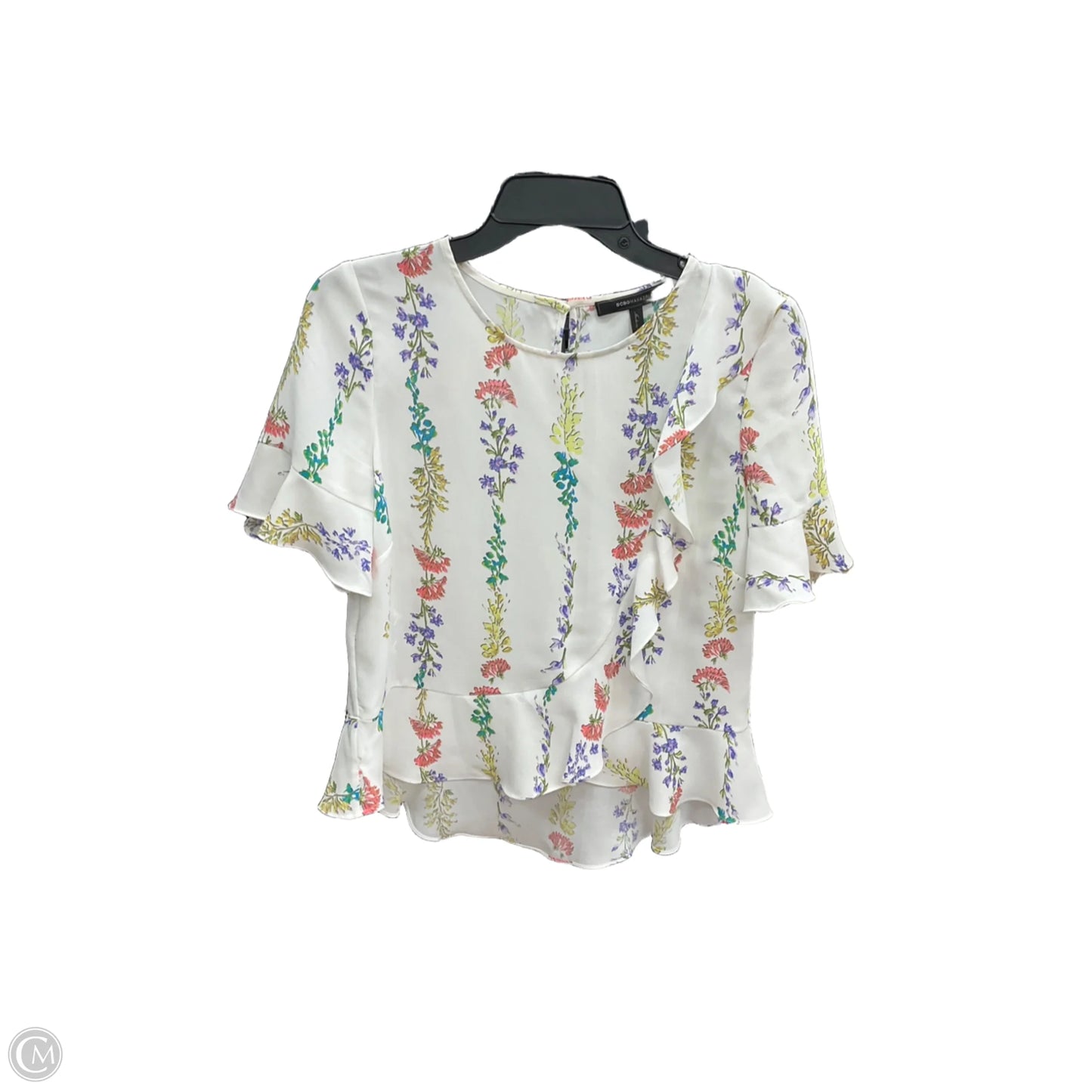 Top Short Sleeve By Bcbgmaxazria In Floral Print, Size: Xs