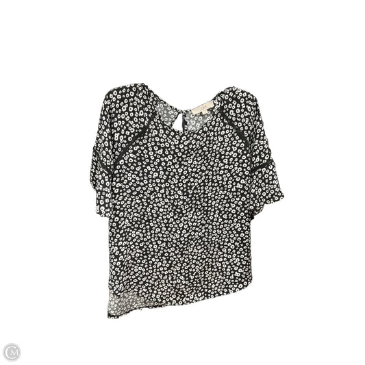 Top 3/4 Sleeve By Loft In Black & White, Size: L