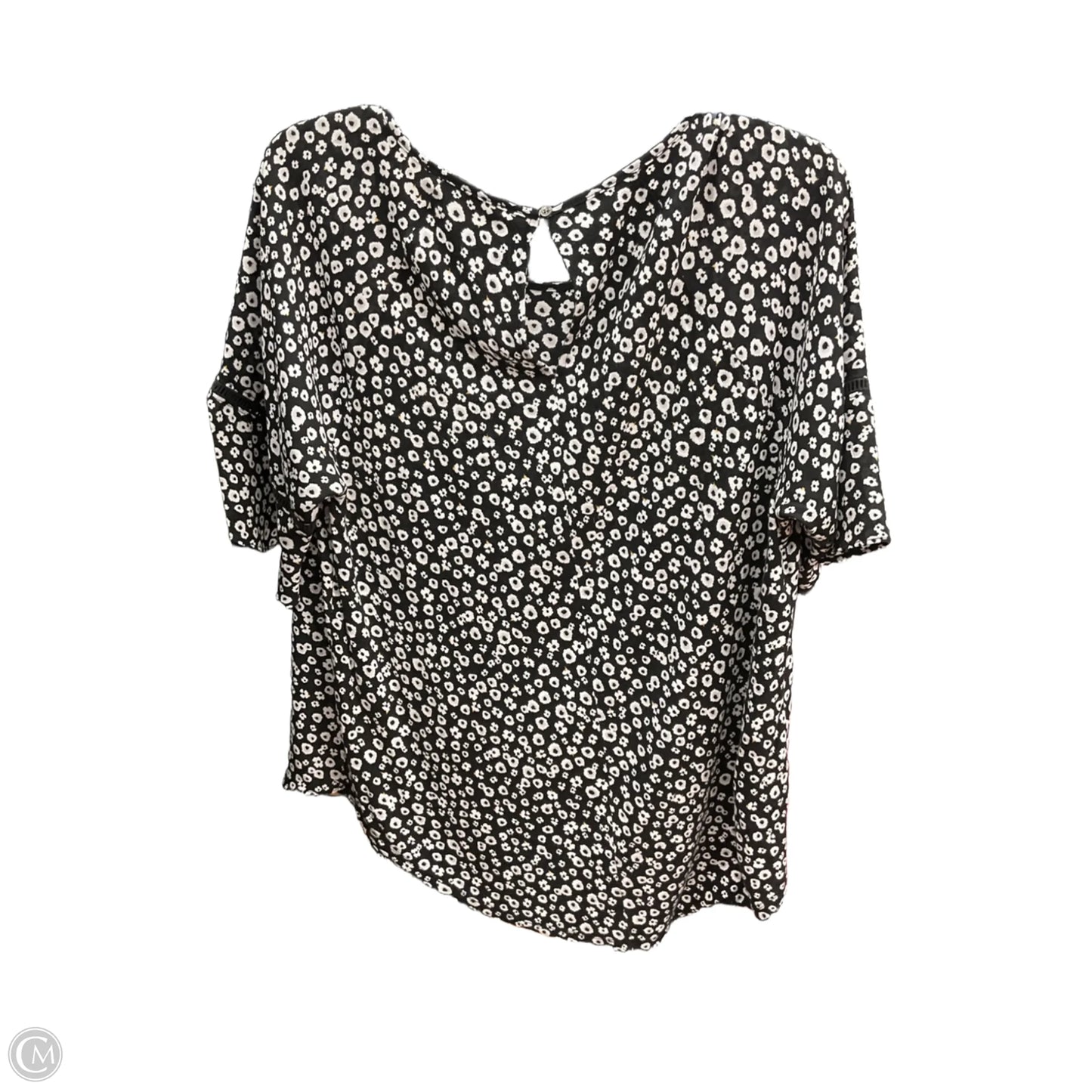 Top 3/4 Sleeve By Loft In Black & White, Size: L