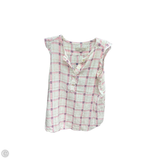 Top Sleeveless By Loft In Plaid Pattern, Size: M