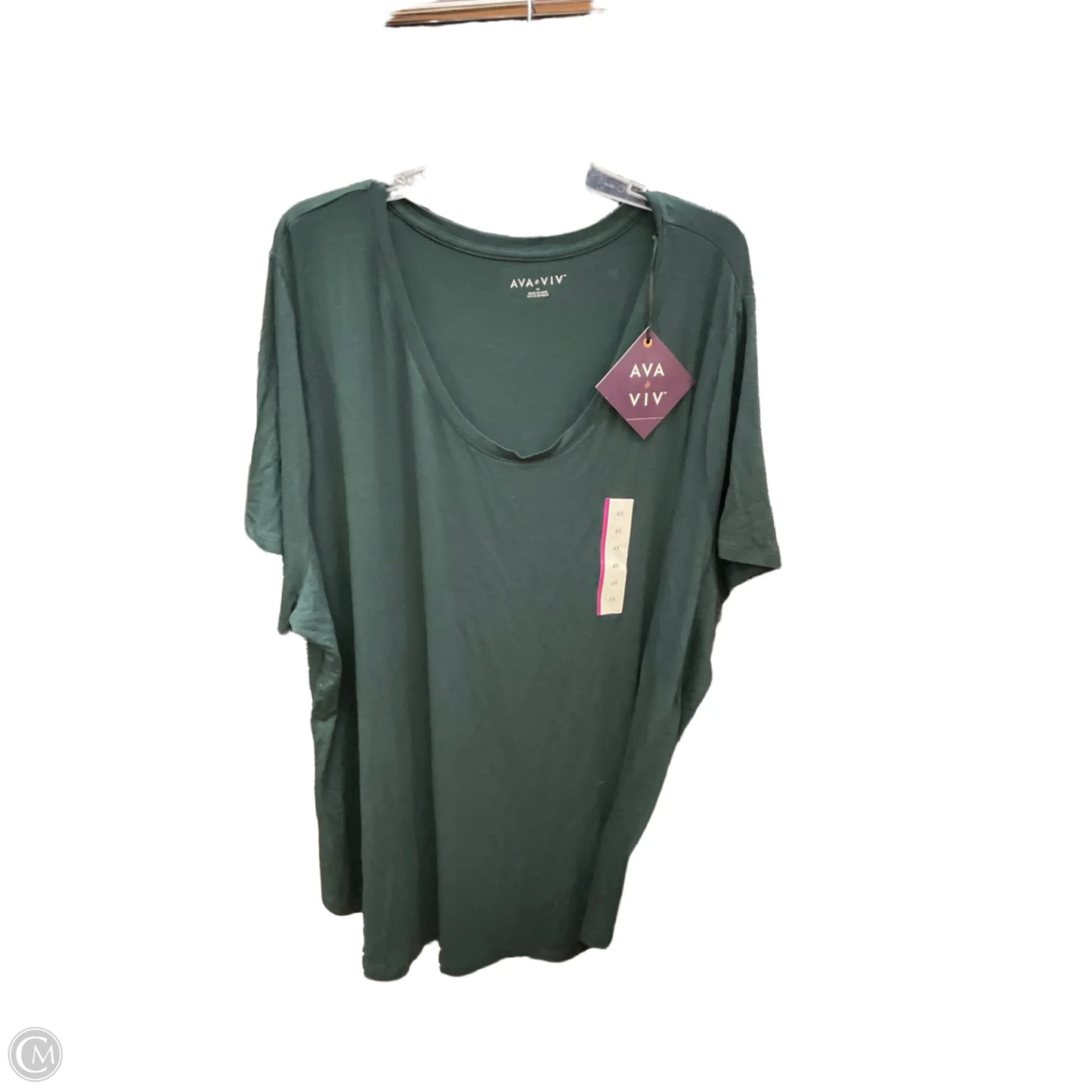 Top Short Sleeve By Ava & Viv In Green, Size: 4x