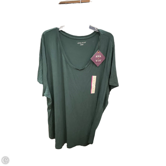 Top Short Sleeve By Ava & Viv In Green, Size: 4x