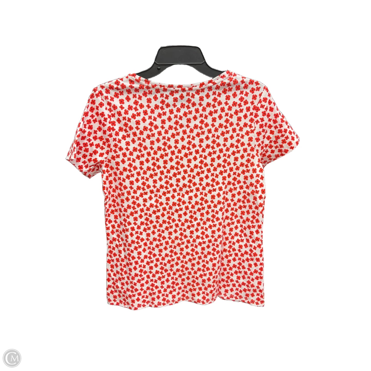 Top Short Sleeve Basic By Croft And Barrow In Floral Print, Size: M