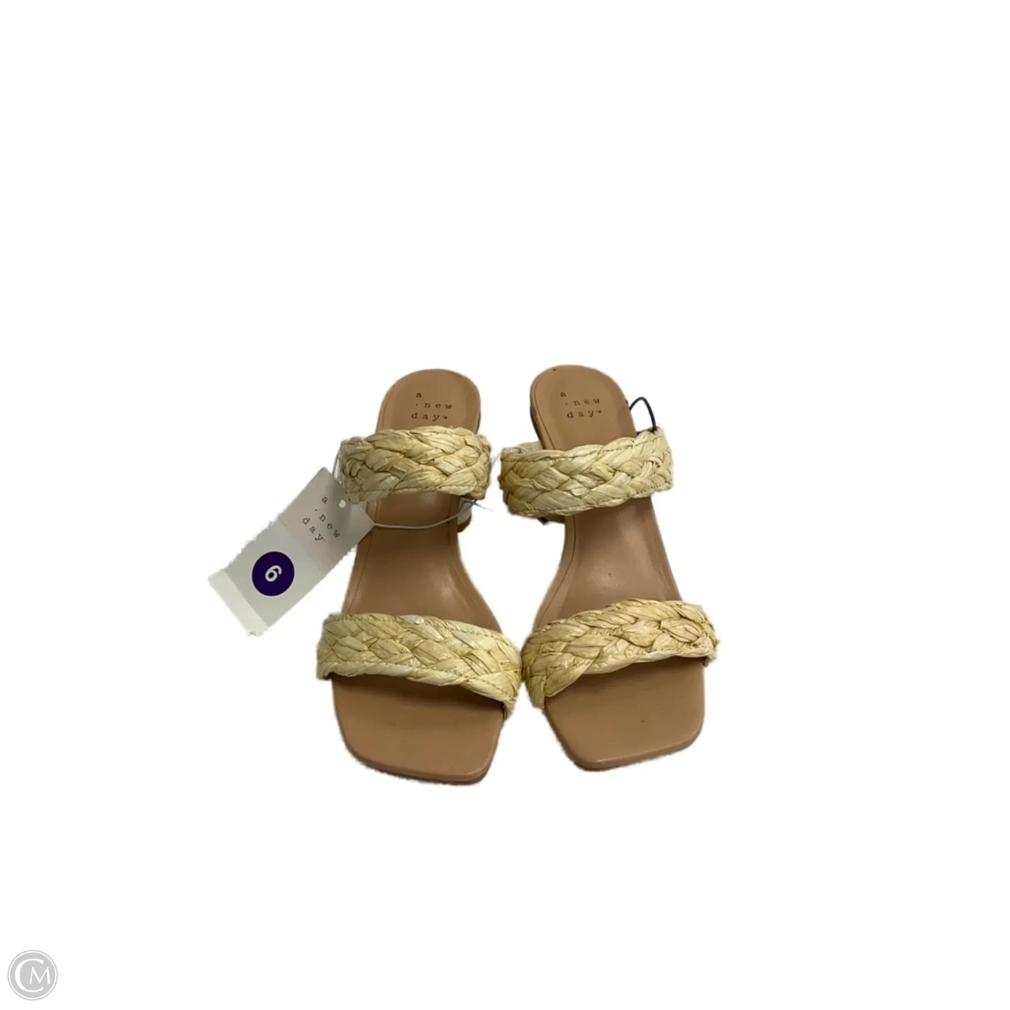 Sandals Heels Block By A New Day In Tan, Size: 6