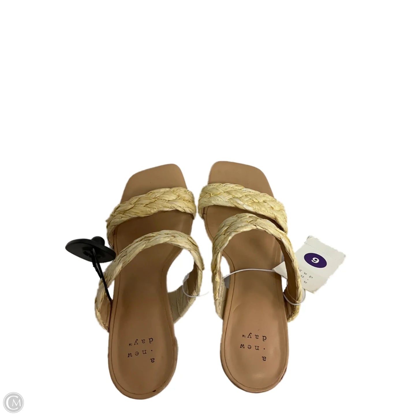 Sandals Heels Block By A New Day In Tan, Size: 6