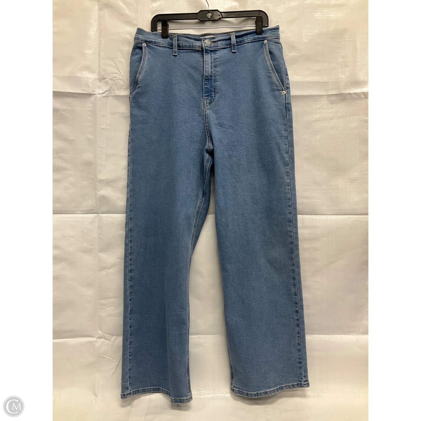 Jeans Straight By Levis In Blue Denim, Size: 14