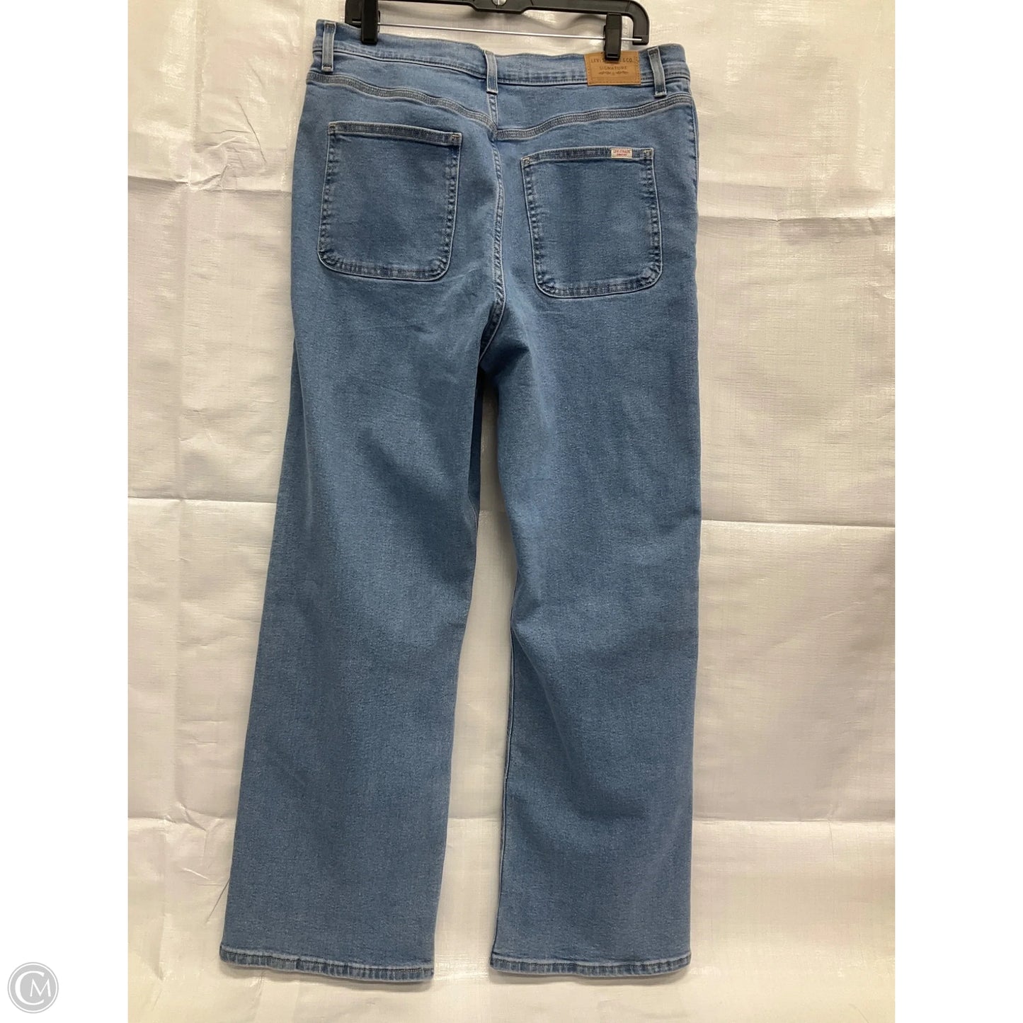 Jeans Straight By Levis In Blue Denim, Size: 14