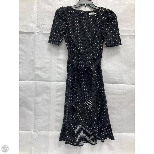 Dress Casual Midi By Calvin Klein In Polkadot Pattern, Size: 2