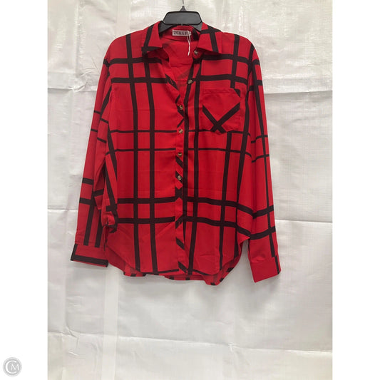 Blouse Long Sleeve By Clothes Mentor In Red, Size: M