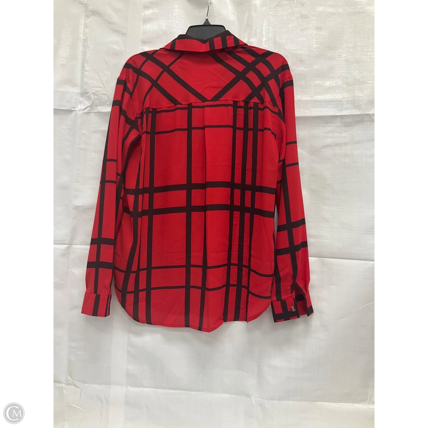 Blouse Long Sleeve By Clothes Mentor In Red, Size: M