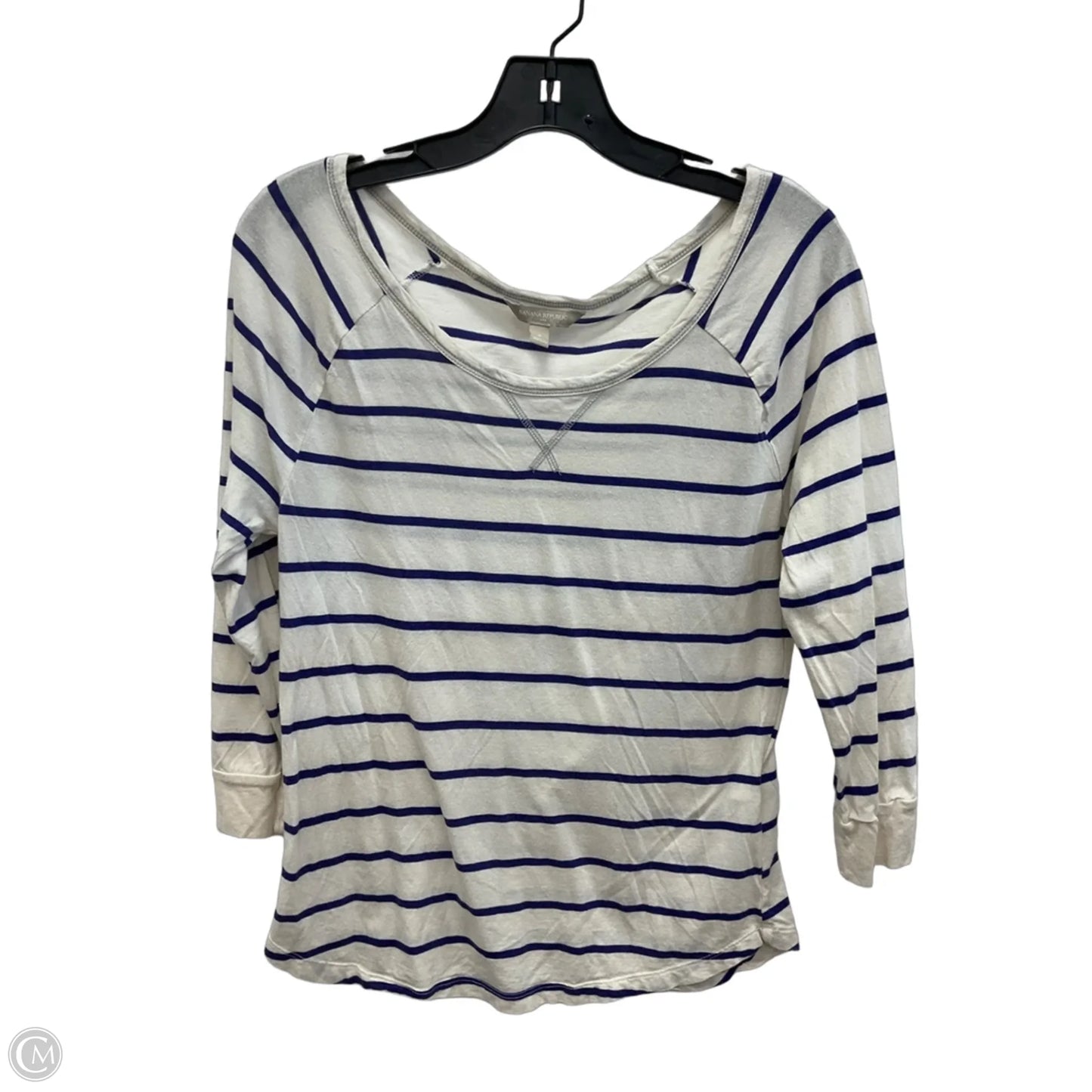 Top Long Sleeve By Banana Republic In Striped Pattern, Size: S