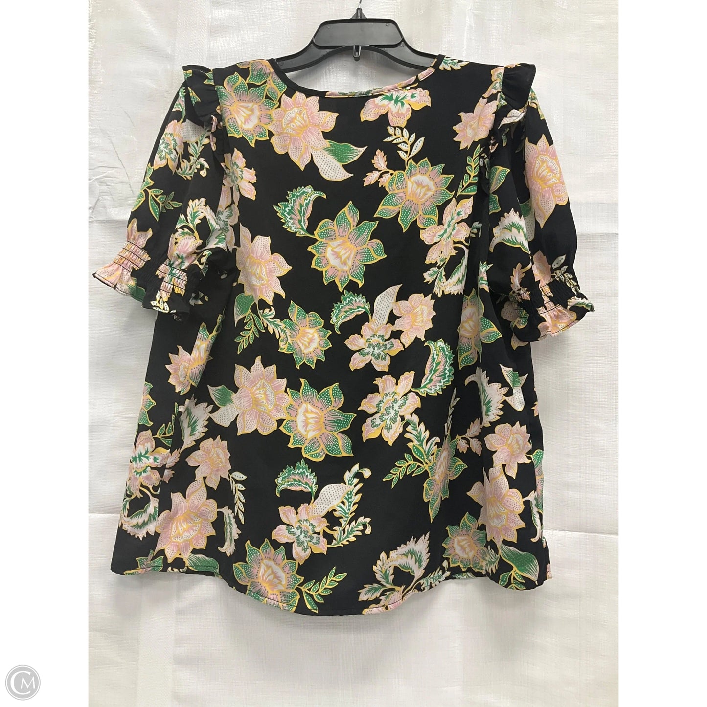 Top Short Sleeve By Who What Wear In Floral Print, Size: L