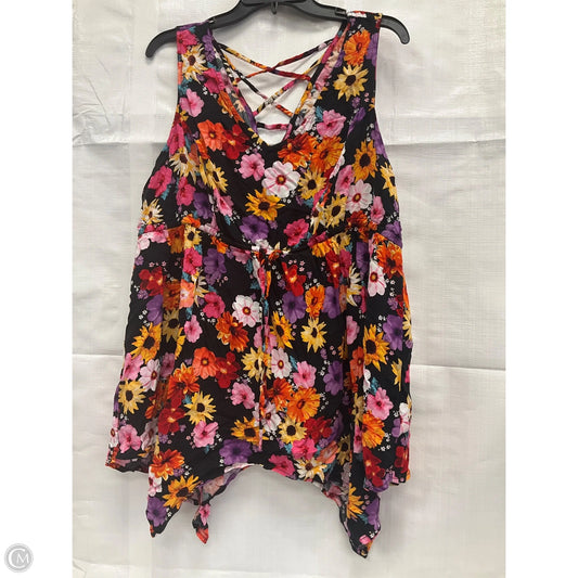 Top Sleeveless By Torrid In Floral Print, Size: 2x