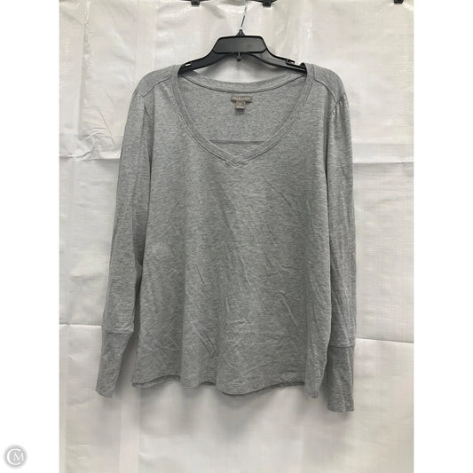 Top Long Sleeve By Falls Creek In Grey, Size: 1x