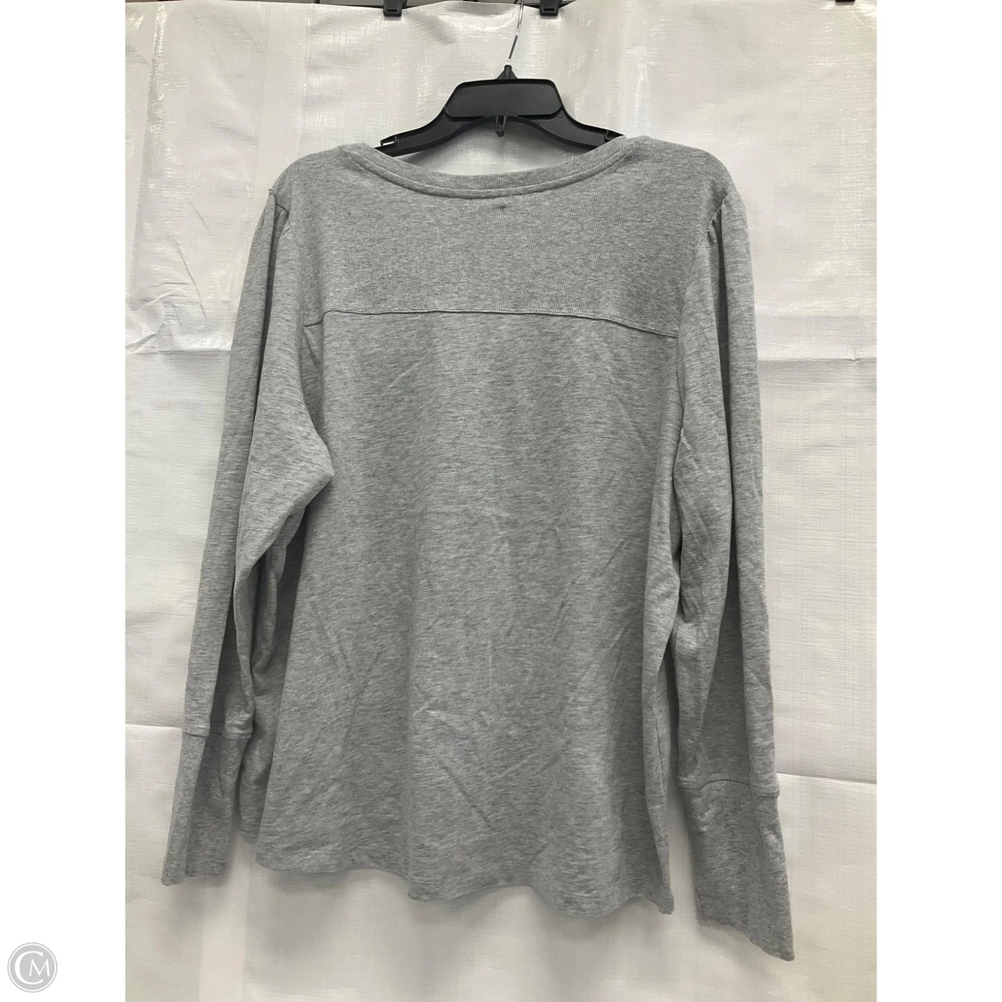 Top Long Sleeve By Falls Creek In Grey, Size: 1x