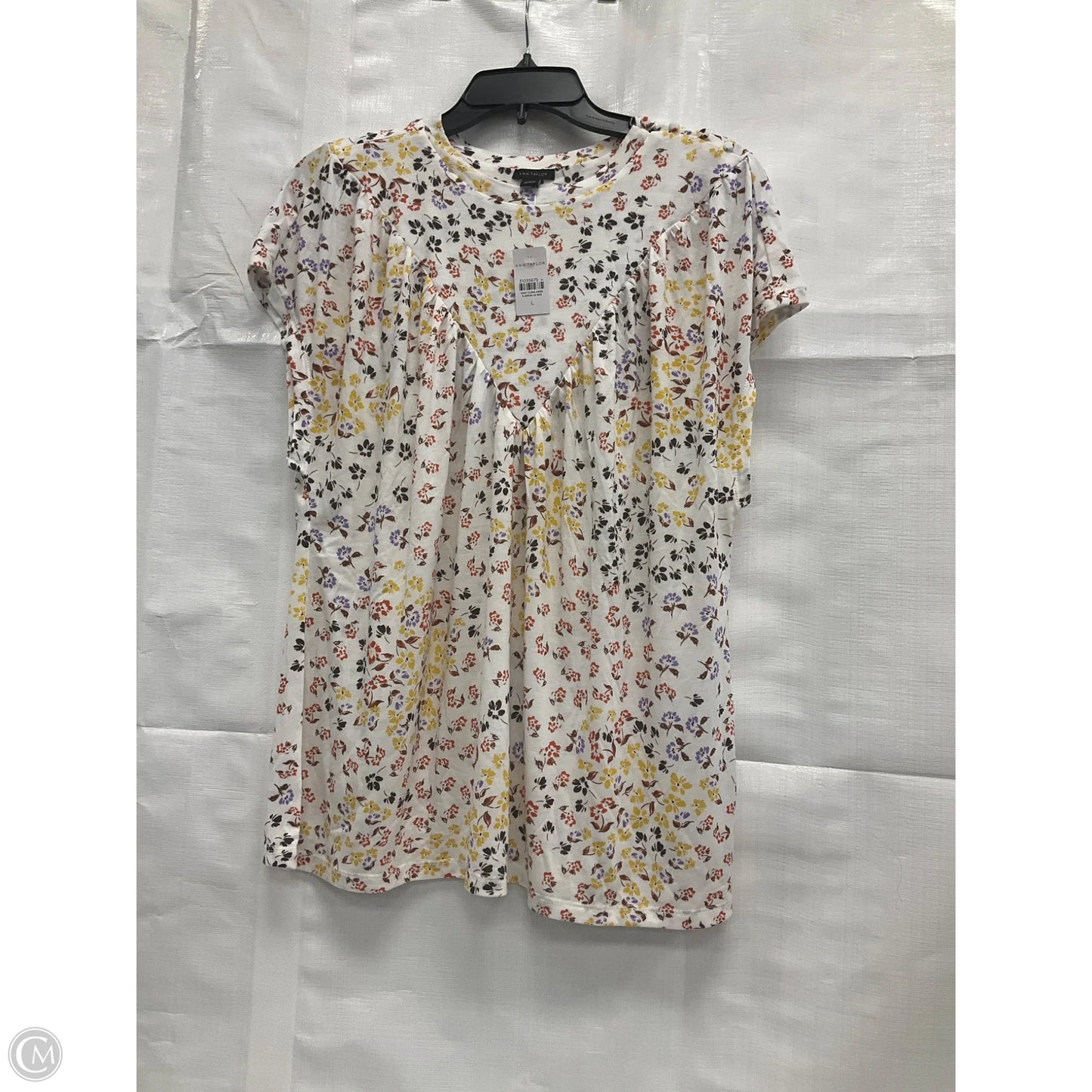 Top Short Sleeve By Ann Taylor In Floral Print, Size: L