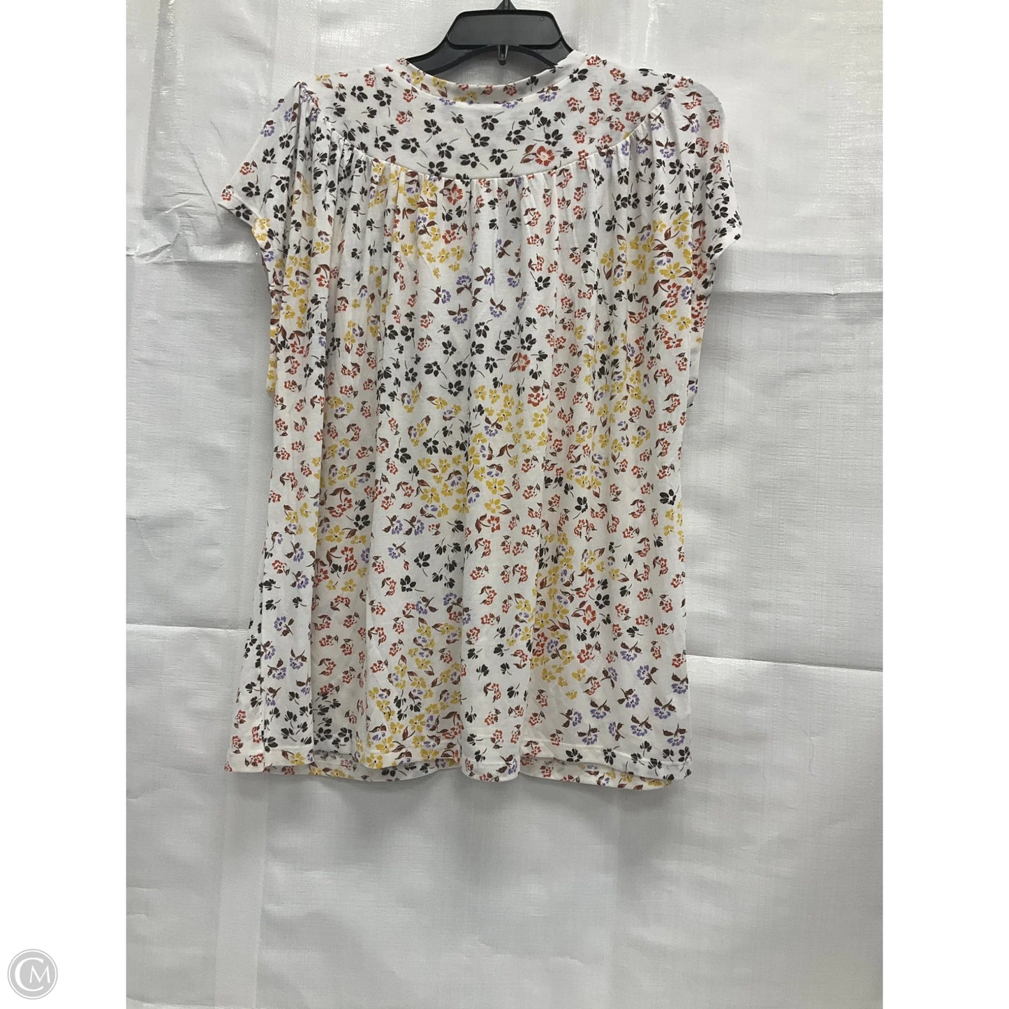 Top Short Sleeve By Ann Taylor In Floral Print, Size: L