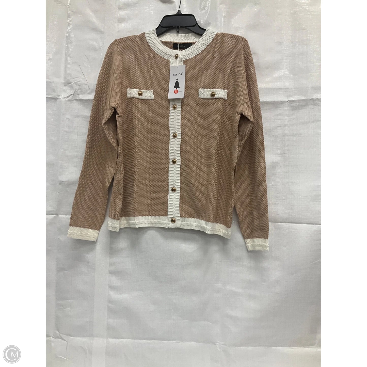 Cardigan By Clothes Mentor In Beige, Size: Xl