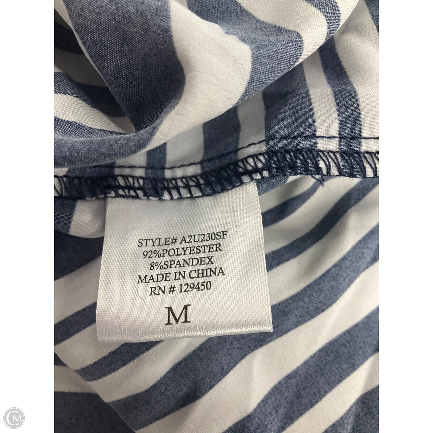 Top Long Sleeve By Clothes Mentor In Striped Pattern, Size: M