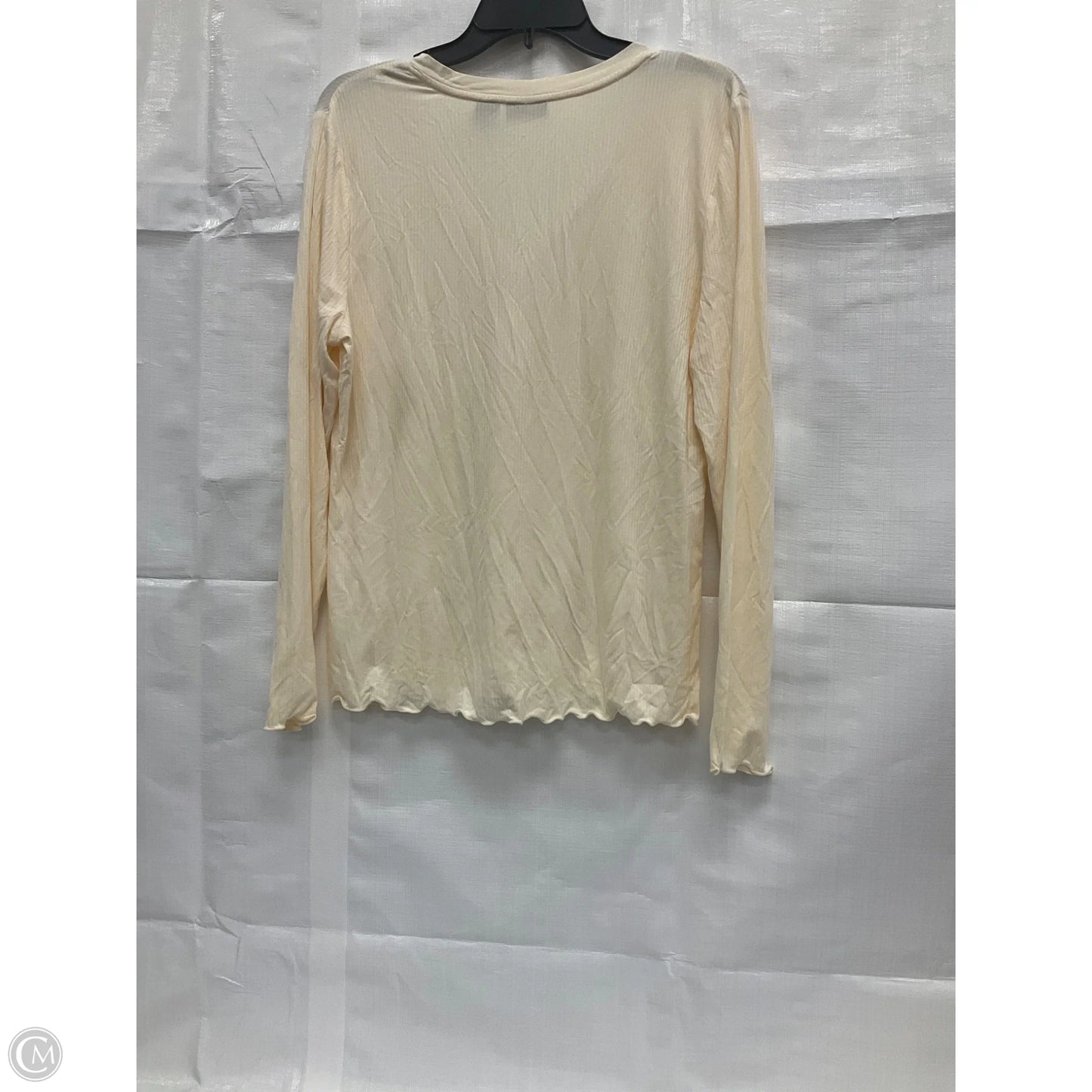 Top Long Sleeve By Tahari By Arthur Levine In Cream, Size: Xl