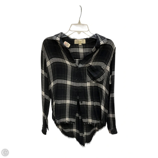 Blouse 3/4 Sleeve By Cloth & Stone In Plaid Pattern, Size: Xs