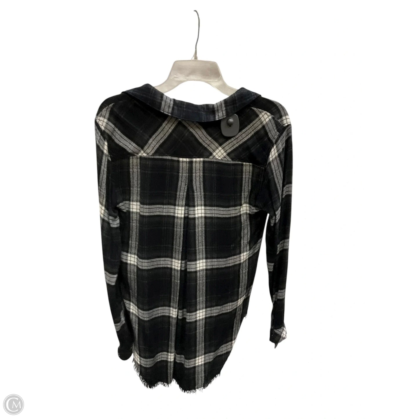 Blouse 3/4 Sleeve By Cloth & Stone In Plaid Pattern, Size: Xs
