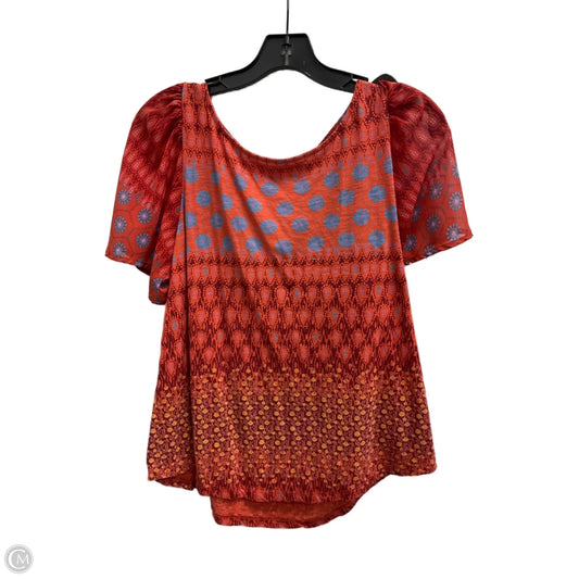 Top Short Sleeve By Lucky Brand In Red, Size: M