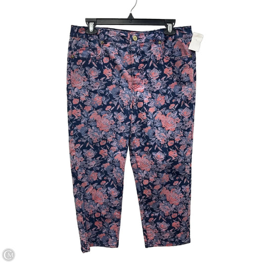 Pants Cropped By Isaac Mizrahi Live Qvc In Floral Print, Size: 10