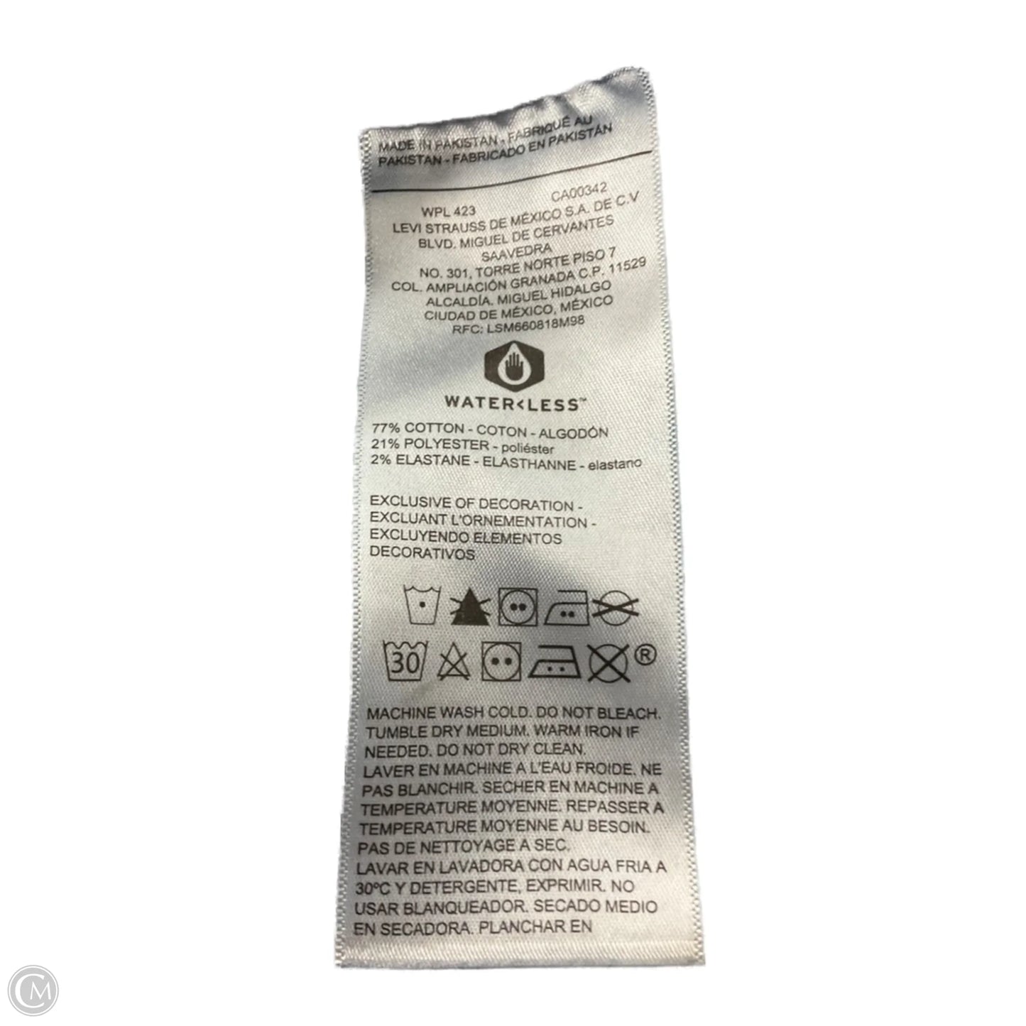 Jeans Skinny By Levis In Blue Denim, Size: 22