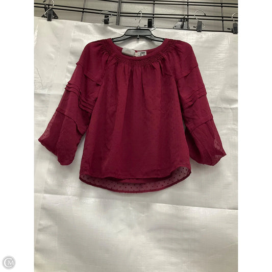 Top Long Sleeve By Loft In Maroon, Size: Xsp