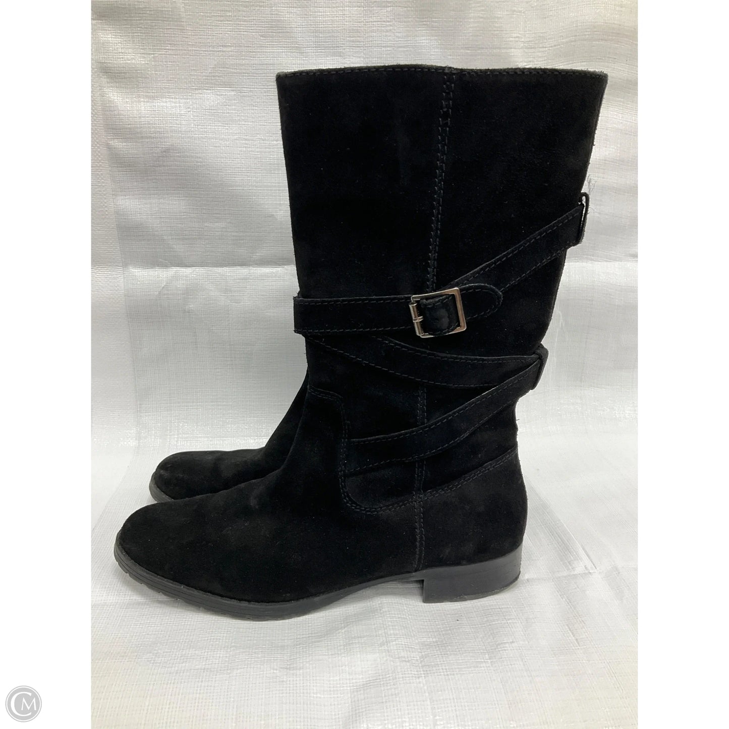 Boots Mid-calf Flats By Lauren By Ralph Lauren In Black, Size: 8.5