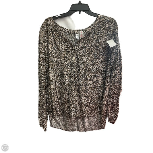 Top Long Sleeve By Old Navy In Animal Print, Size: Xl