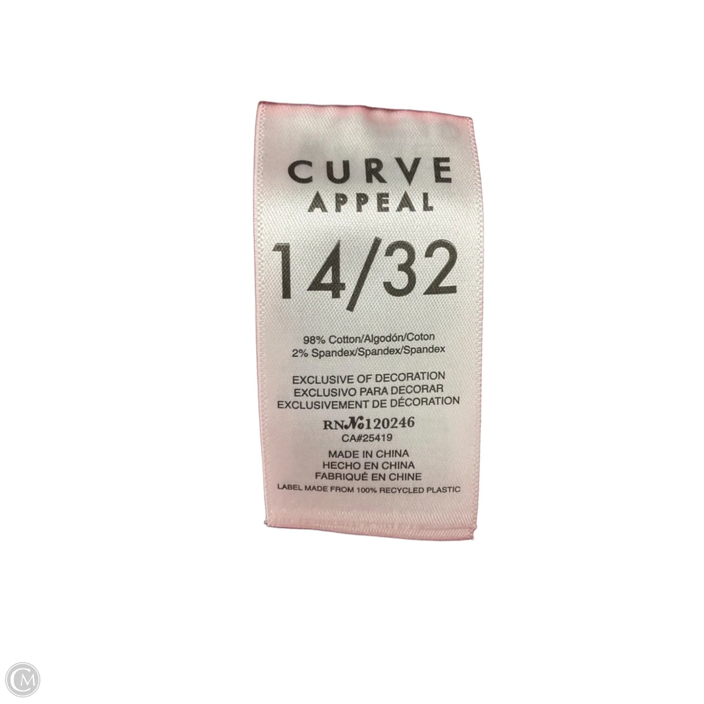 Pants Cropped By Curve Appeal In Red, Size: 14
