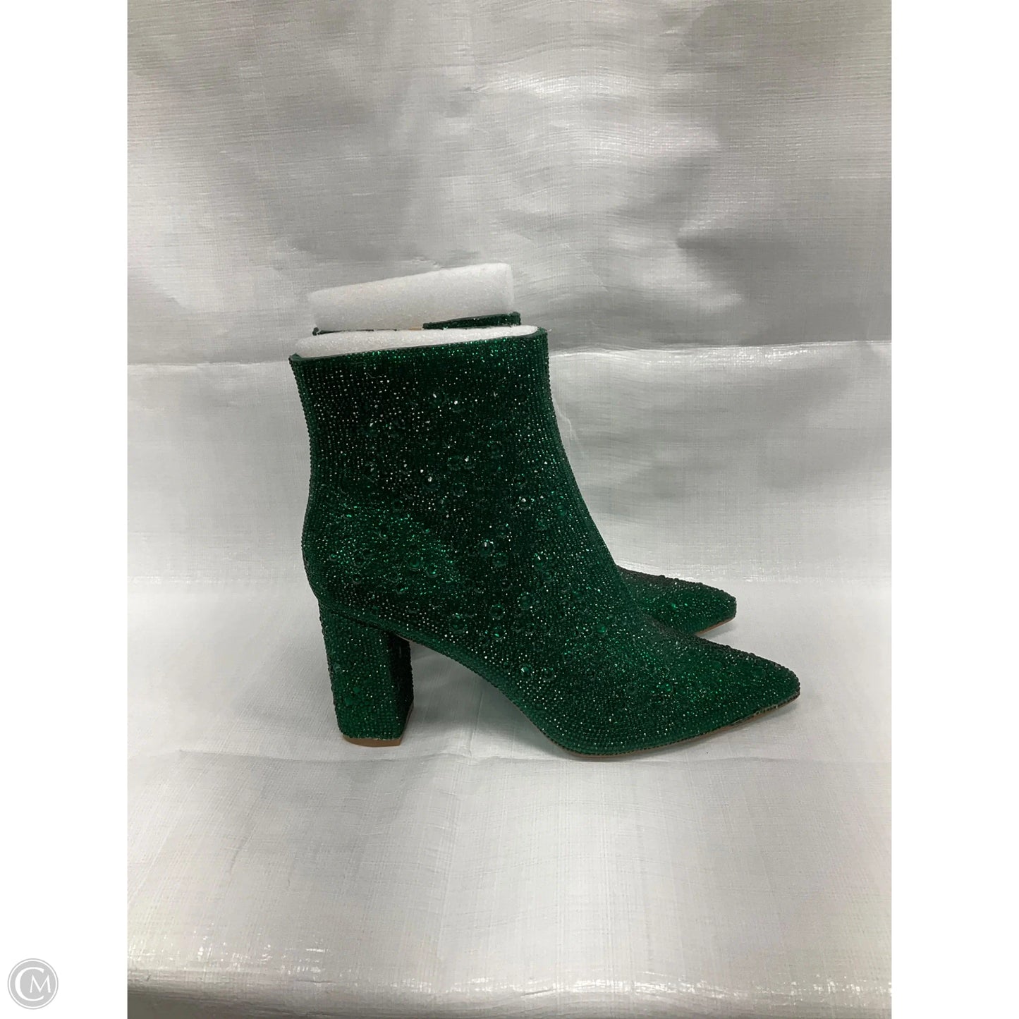 Boots Ankle Heels By Betsey Johnson In Green, Size: 10