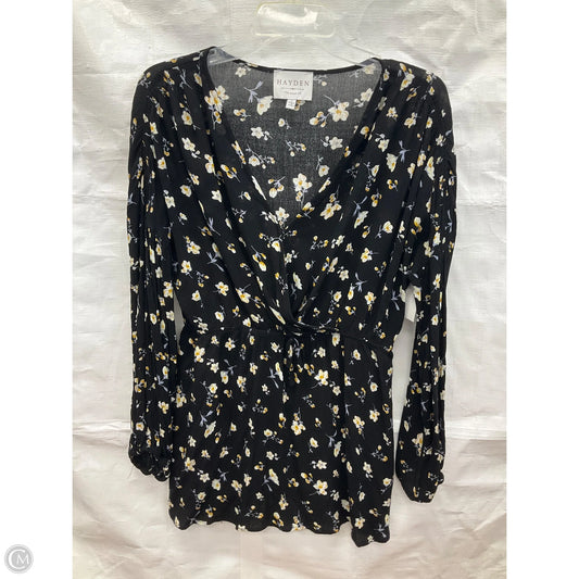 Top Long Sleeve By Hayden Harnett In Black, Size: L
