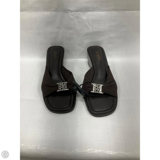 Sandals Heels Wedge By Brighton In Brown, Size: 9.5