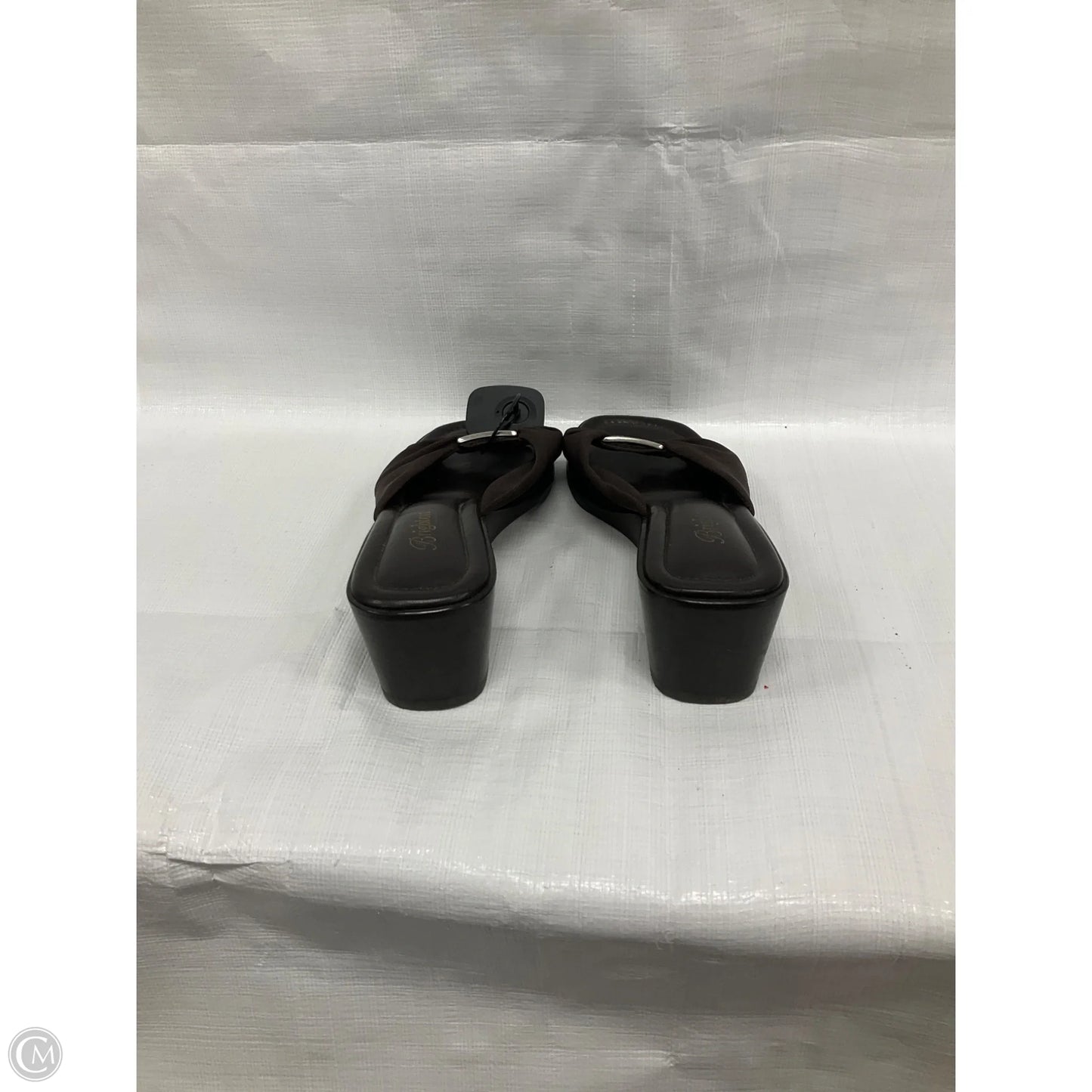 Sandals Heels Wedge By Brighton In Brown, Size: 9.5