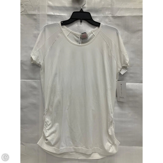 Athletic Top Short Sleeve By Lululemon In White, Size: Xl