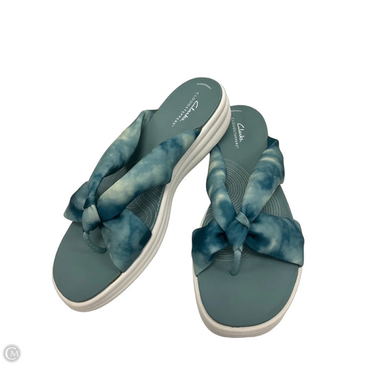 Sandals Heels Wedge By Clarks In Blue, Size: 8.5