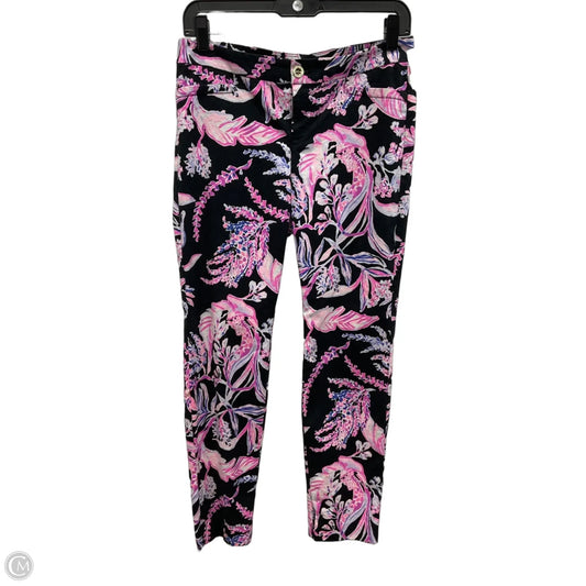 Pants Designer By Lilly Pulitzer In Black & Pink, Size: 4