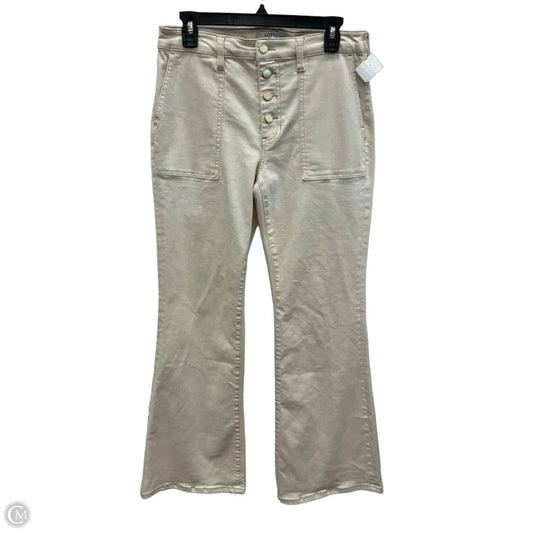 Jeans Flared By Liverpool In White Denim, Size: 10