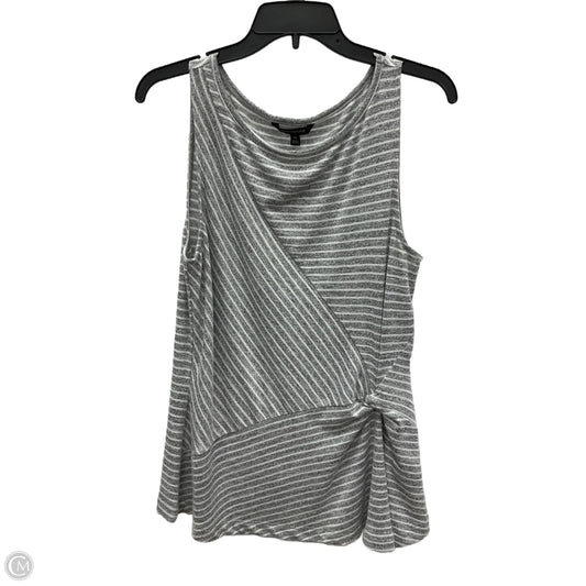 Top Sleeveless By Banana Republic In Grey & White, Size: M