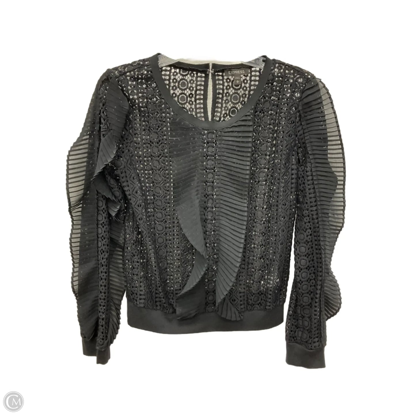 Top Long Sleeve By Express In Black, Size: Sp