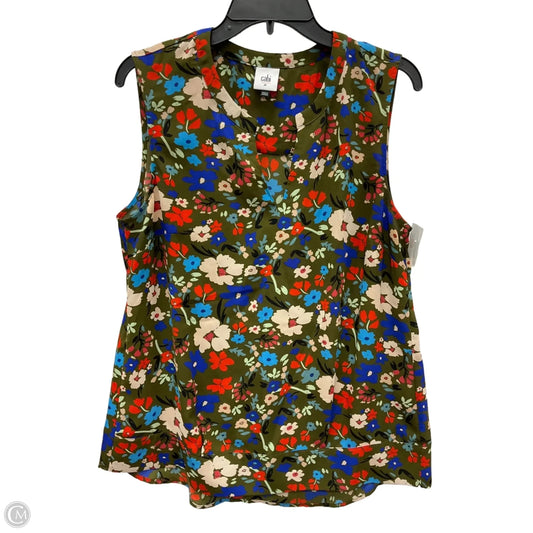 Top Sleeveless By Cabi In Floral Print, Size: M