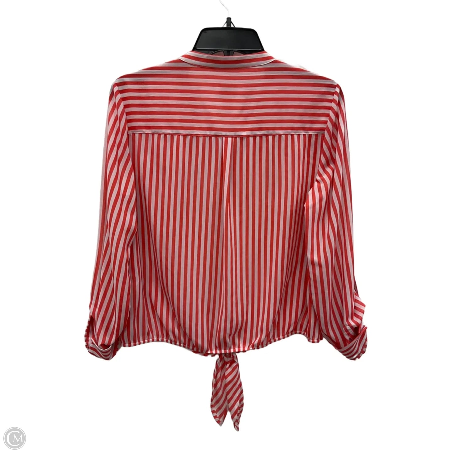 Top Long Sleeve By Chicos In Pink & White, Size: S