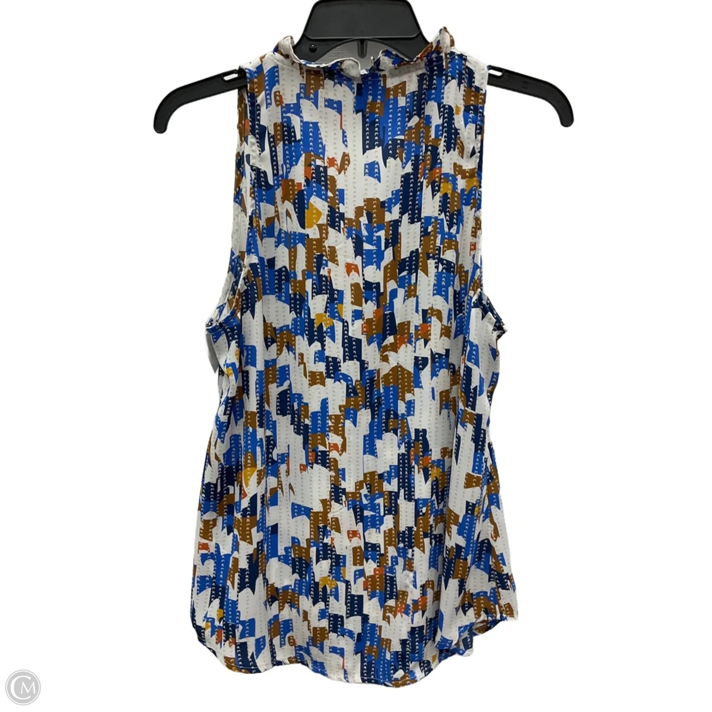 Top Sleeveless By Cabi In Blue & White, Size: M