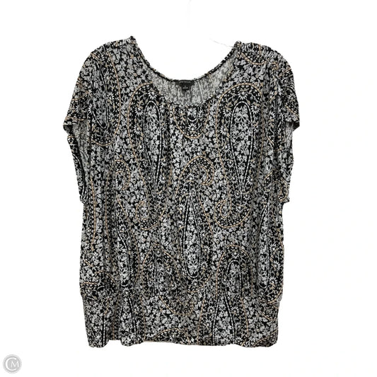 Top Sleeveless By Ann Taylor In Black & White, Size: Xl