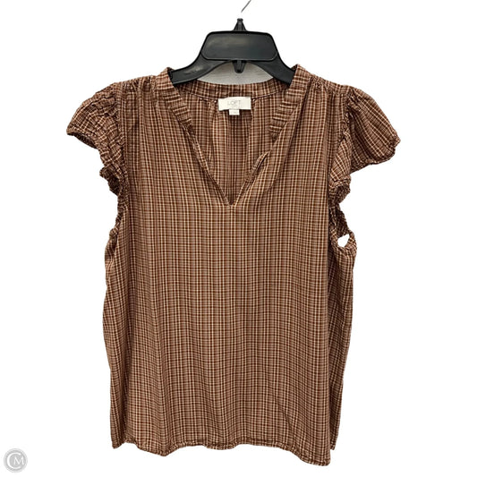 Top Sleeveless By Loft In Brown, Size: L